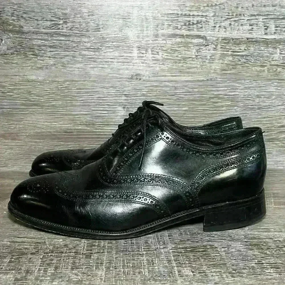 Florsheim Black Leather Cap Toe Oxford Dress Shoe Mens 8 1/2